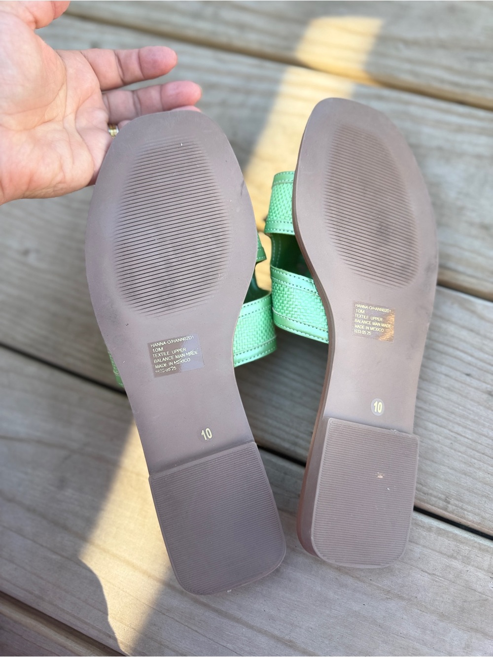 Steve Madden Green Woven Slide Sandals - Picture 3 of 3